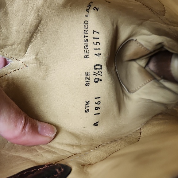 Men's Coral Western Cross Wing Cowboy Boots Sz 9 1 /2 D - Picture 10 of 16